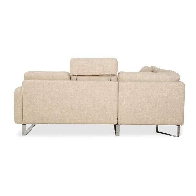 Conseta Corner Sofa in Beige, Cream, and Sand Fabric with Chrome Legs from Cor For Sale - Image 13 of 15