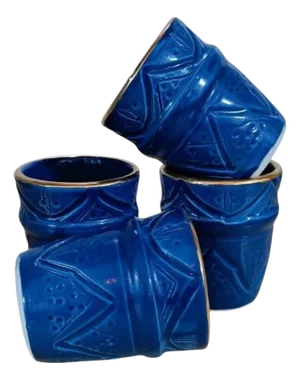 Blue Moroccan Brusseline Coffee Cups- Set of 4