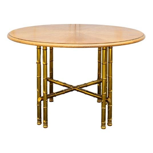 Structure in Worked Brass and Wooden Top, 1970 For Sale - Image 6 of 6
