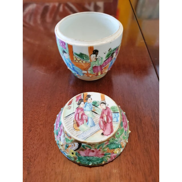 Chinese Antique Chinese Porcelain Covered Jar For Sale - Image 3 of 6