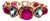 Bochic “Capri” Ruby, Sapphire & Multi-Gem Cabochon Vintage Bangle - 18K Gold & S For Sale