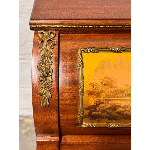 Late 20th Century French Louis XV Vernis Martin Style Rolltop Desk For Sale - Image 10 of 17