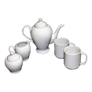 Williams-Sonoma White Porcelain Coffee Service - Pot Mugs Creamer Sugar
