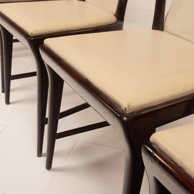 Mid-Century Modern Italian Mahogany Stained Dining Chairs by Osvaldo Borsani for Abv, 1950, Set of 6 For Sale - Image 17 of 18
