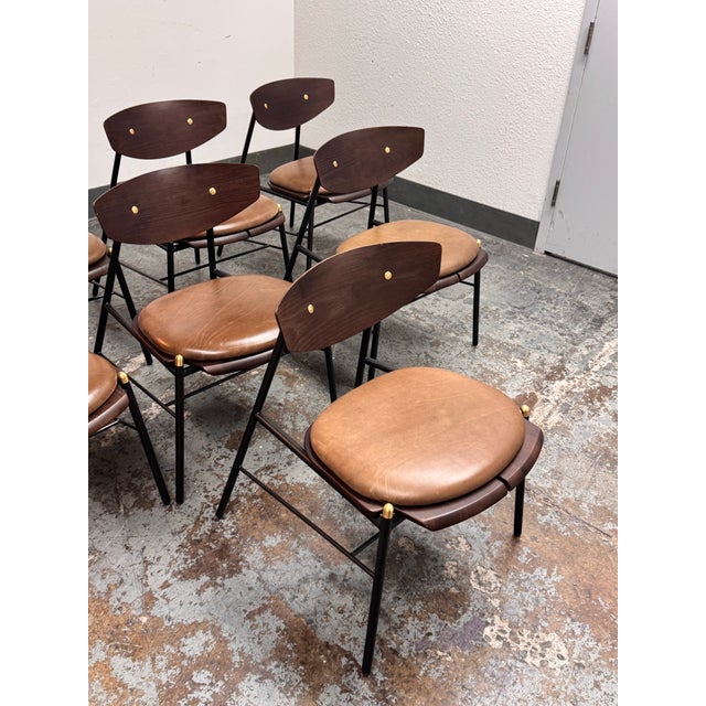District Eight Kink Leather Dining Chairs, Set of Eight For Sale - Image 9 of 12