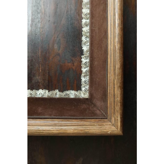 Antique Velvet and Lace Trim Frame For Sale - Image 4 of 6