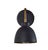 Small midcentury matte black and brass wall sconce. Hardwired.