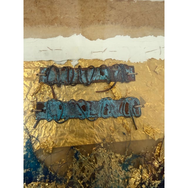 Gold Kara Young "Ancient Dreams" Mixed Media Art, Framed For Sale - Image 8 of 12