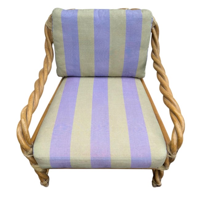 Baker Furniture Company McGuire Organic Modern Twisted Rattan Lounge Chairs- A Pair For Sale - Image 4 of 12