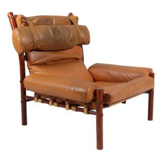 Inca Lounge Chair in Original Leather attributed to Arne Norell, 1970s For Sale