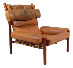 Inca Lounge Chair in Original Leather attributed to Arne Norell, 1970s
