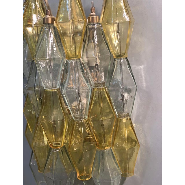 Glass Yellow and Clear Poliedri Sconces by Carlo Scarpa for Venini, 1980s For Sale - Image 7 of 15