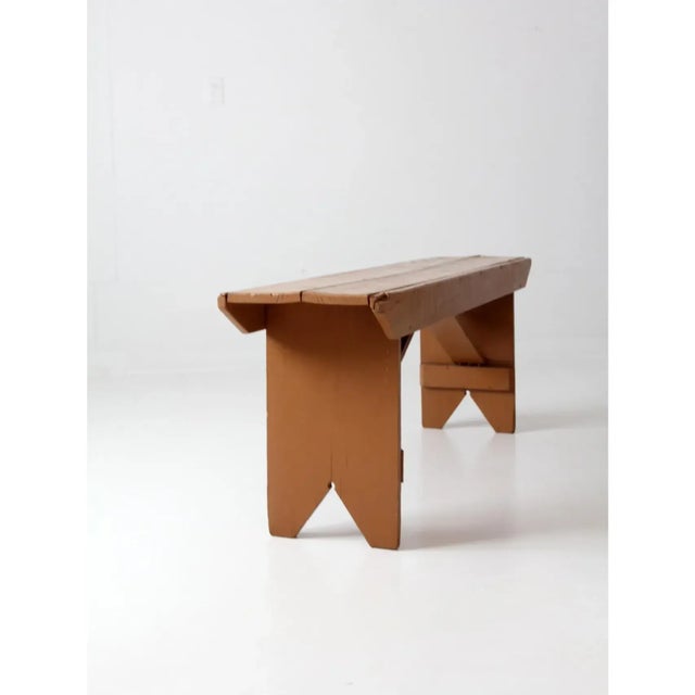 Antique Wood Farmhouse Bench For Sale - Image 11 of 14