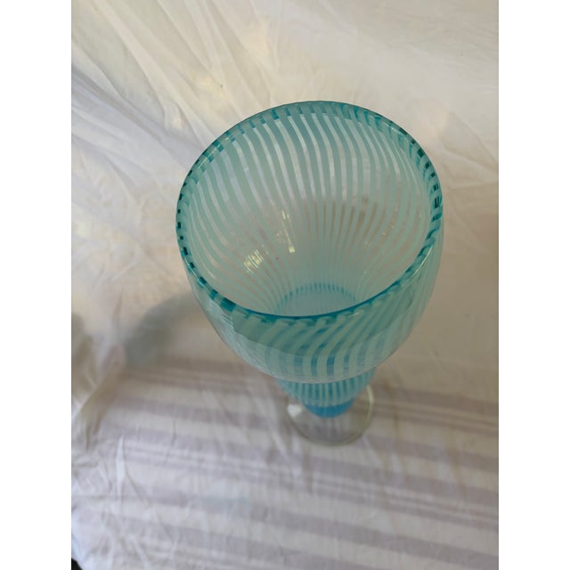 Contemporary Vintage Murano Striped Glass Vase by Federico Scarpa For Sale - Image 3 of 5