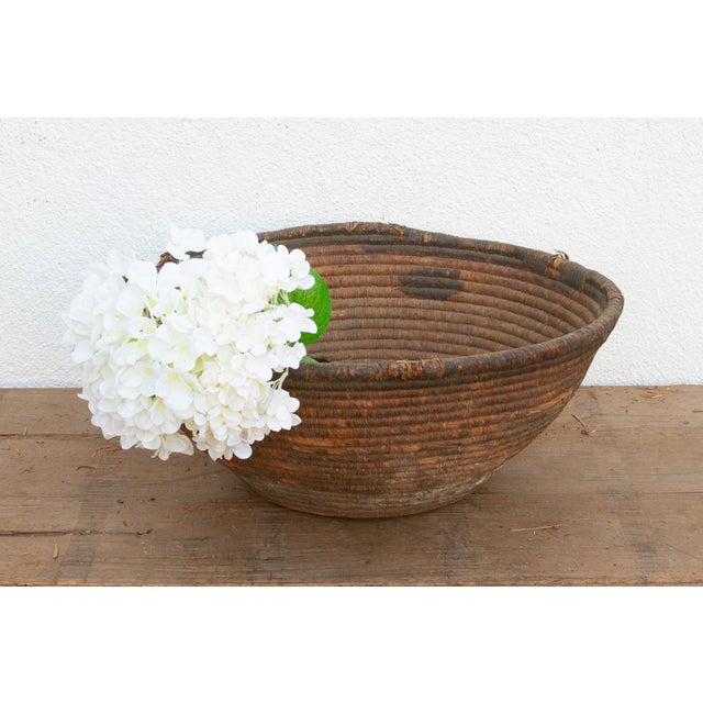 Wood Antique Weathered Patina Harvesting Bowl For Sale - Image 7 of 7