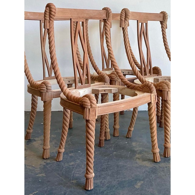 Vintage Carved Rope Dining Chairs - Set of 4 For Sale - Image 10 of 12