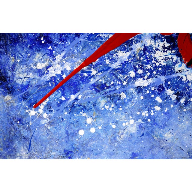 Red Underneath - Textured Expressionist Composition in Acrylic on Canvas by Charles David Francis For Sale - Image 4 of 10