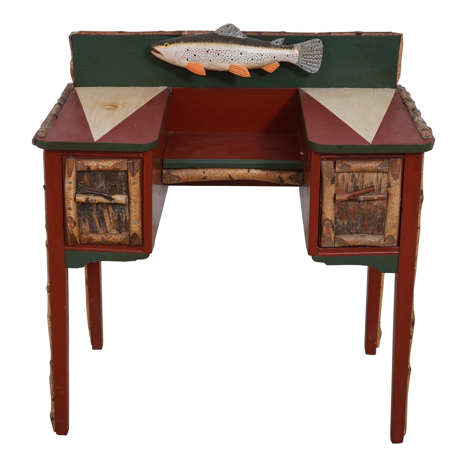 Rustic Adirondack Fish Vanity Dressing Table | Chairish
