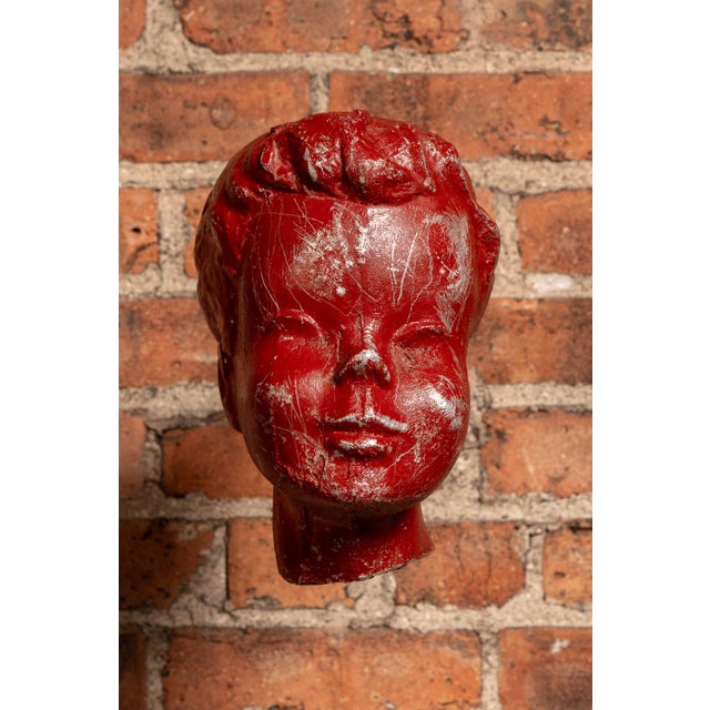 Mid 20th Century Mid-Century Stylized Child Wall Mount Display Bust For Sale - Image 5 of 7
