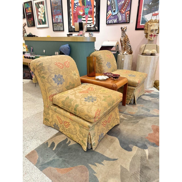 Vintage Gold Upholstered Slipper Chair For Sale - Image 11 of 11
