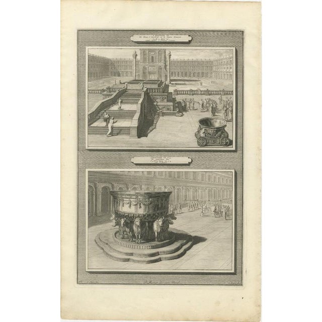 Baroque Pieter Mortier, Bronze Pillars and the Molten Sea of Solomon's Temple, 1700, Engraving For Sale - Image 3 of 12