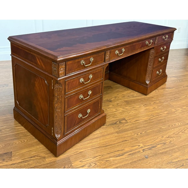Leighton Hall Furniture Traditional Mahogany Credenza by Leighton Hall - Showroom Sample For Sale - Image 4 of 10