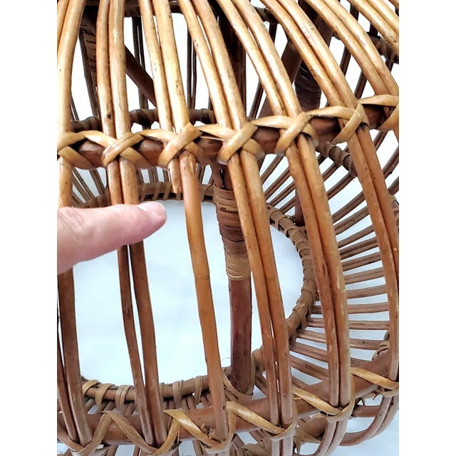 Ottoman by Franco Albini Wicker Pencil Reed Pouf 1960s Italy For Sale - Image 9 of 12