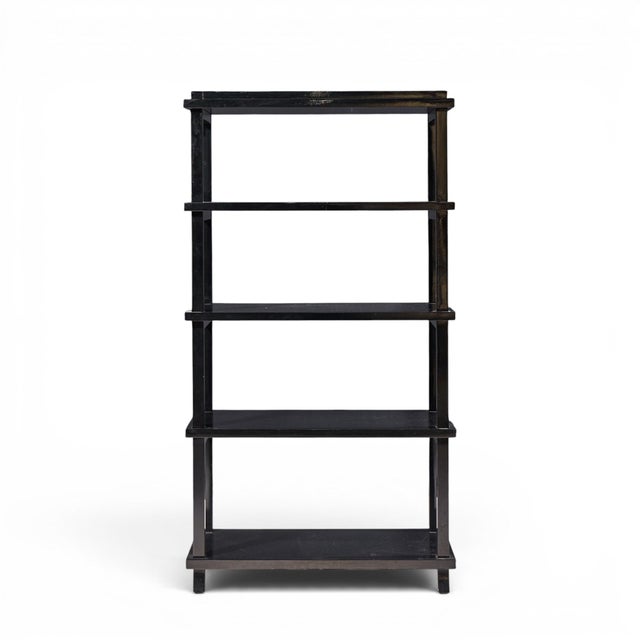 Wood Baker Black Lacquered Etagere Shelves - Pair For Sale - Image 7 of 9