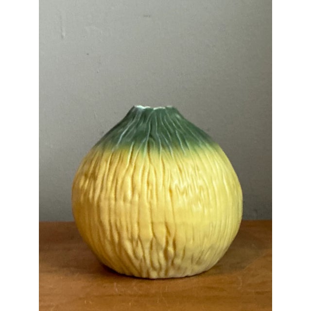 Mid-Century Modern Vintage Green Ombre Ceramic Vase For Sale - Image 3 of 12