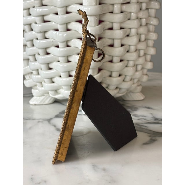 Metal Antique French Napoleon Bonaparte Miniature Portrait in Empire Gilt Frame For Sale - Image 7 of 9