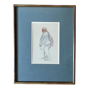 Michael Healy (Irish 1873 – 1941) Sketch of a Dubliner, Watercolor Over Pencil
