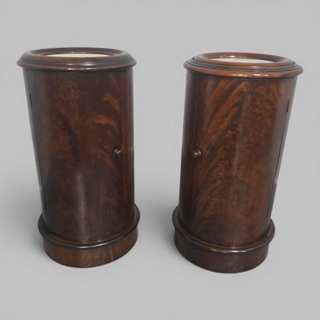 Cylindrical Bedside Cabinets, 1920, Set of 2 For Sale - Image 9 of 9