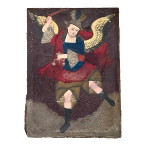 19th Century St. Michael Oil on Canvas