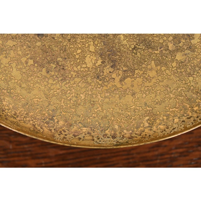Metal Louis Comfort Tiffany Furnaces Favrile Bronze Doré and Enamel Footed Centerpiece Bowl or Tazza For Sale - Image 7 of 12
