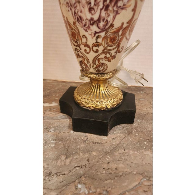 Pair of Early 20th Century Royal Vienna Style Lamps With Broznze Mounts For Sale - Image 10 of 10