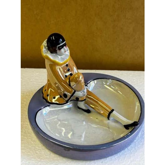 Ceramic Noritake Harlequin Figure with mask sitting in a bowl For Sale - Image 7 of 8