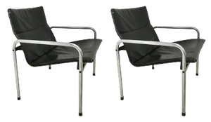 Set of Industrial Chrome and Skai Lounge Chairs by Just meijer for Kembo, 1970s