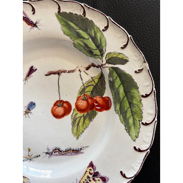 Chelsea “Hans Sloane Series” Botanical Dessert Plate Depicting Insects Unmarked For Sale - Image 9 of 9