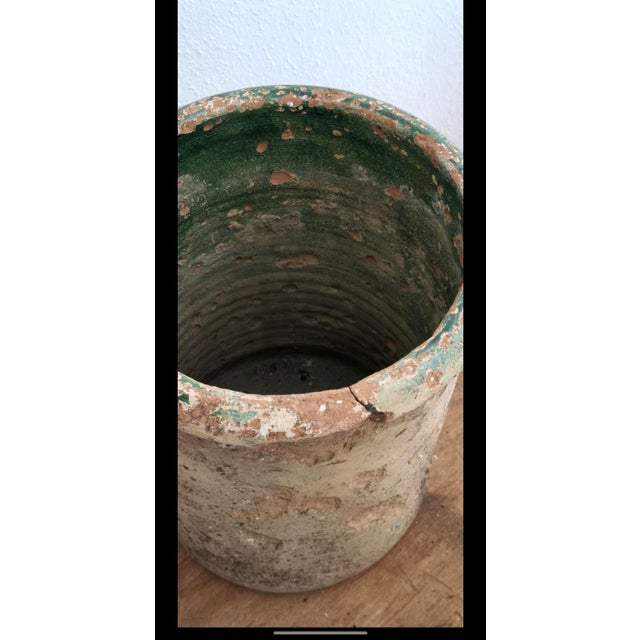 Antique Green Glazed Terracotta Vase, 1890s For Sale - Image 4 of 7