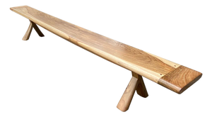 Andrianna Shamaris Mid Century Couture Long Teak Wood Bench