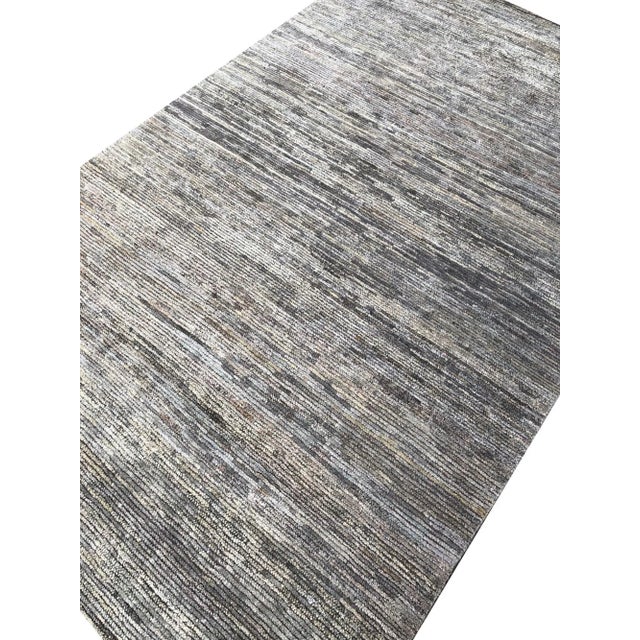 Modern Handmade Modern Rug Gray and Black Plain by Rug & Kilim For Sale - Image 3 of 5