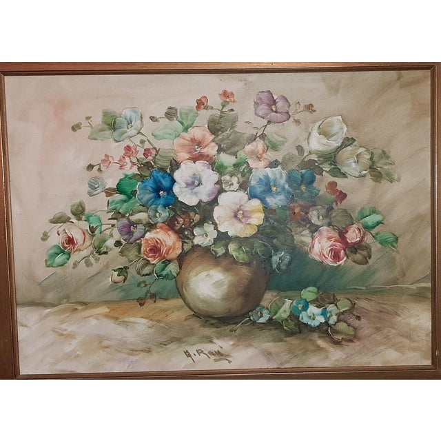 Alfonse Renè, Flowers, 1980, Oil on Canvas For Sale - Image 15 of 18