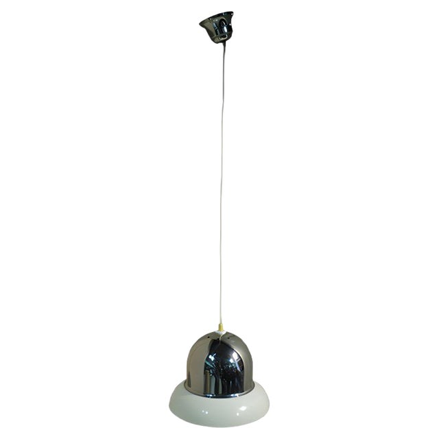 Italian Acrylic Glass and Steel Pendant Lamp from Guzzini, 1970s For Sale