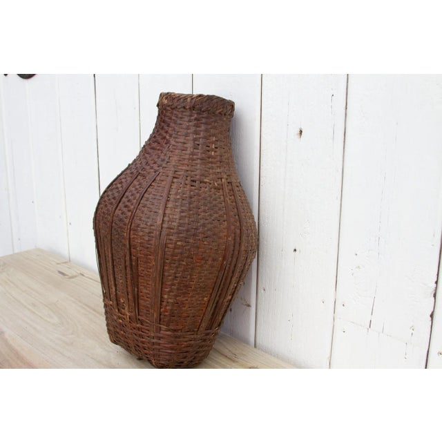 Early 20th Century Rattan Nepalese Bottle For Sale In Los Angeles - Image 6 of 8