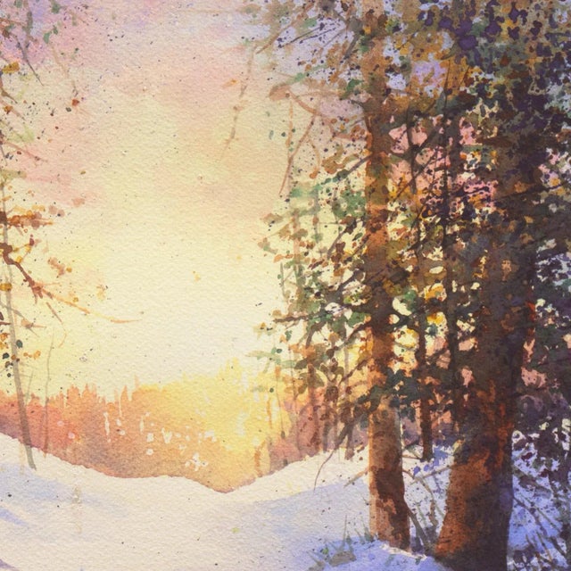 Purple 'Snowy Mountain Sunrise' by Harold Booth, Circa 1975, Museum of Fine Arts, Boston For Sale - Image 8 of 11