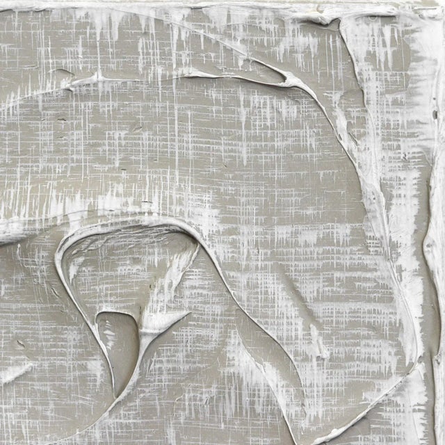 Contemporary Forces of Nature 8 - Deeply Textured Impasto Neutral Tactile Sculptural Original Artwork by Len Klikunas For Sale - Image 3 of 10