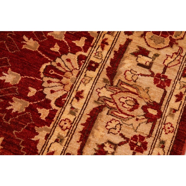Textile Boho Chic Ziegler Red Tan Hand-Knotted Wool Rug - 8'0'' X 9'9'' For Sale - Image 7 of 8