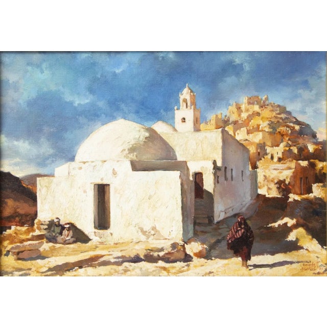 Tunisian landscape is an original artwork realized in 1994. Oil painting on canvas. The artwork is hand signed and dated...