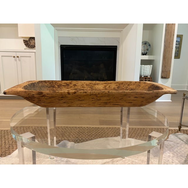 Wood Large 19th Century Hand Carved Primitive Organic Modern Wooden Dough Bowl / Trencher For Sale - Image 7 of 18