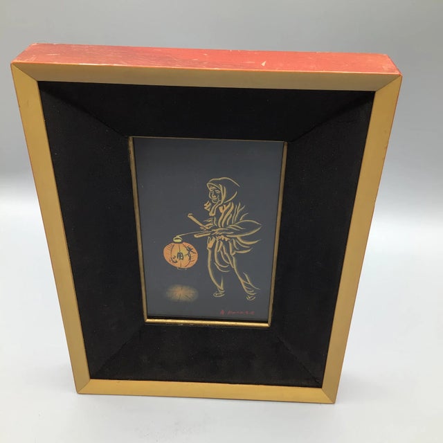 Signed and Framed Mid-Century Asian Miniature Paintings - a Pair For Sale - Image 11 of 12